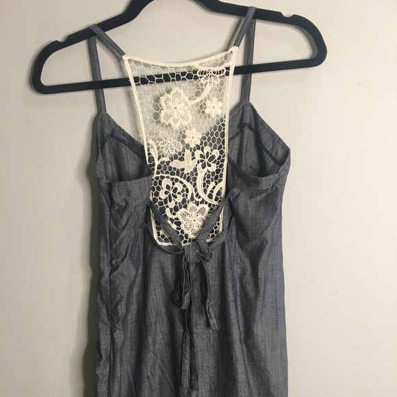 Short Soft Fabric Blue Denim Romper - Item#62 - Picture 3 of 7